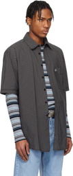 ERL Black Mini Plaid Short Sleeve Shirt
