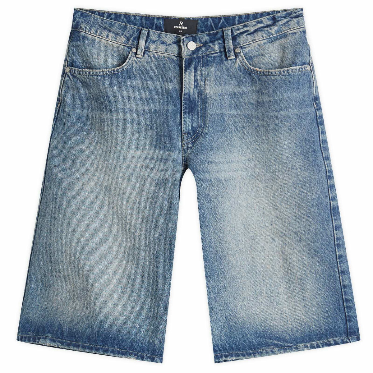 Represent Women's Denim Bermuda Shorts in Washed Blue