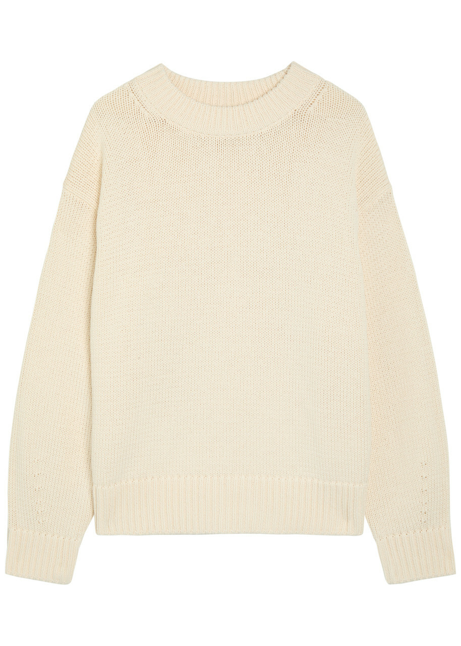 Reformation Cove Cotton-knit Jumper Beige