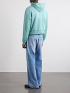 Acne Studios - Feida Cropped Logo-Print Cotton-Jersey Zip-Up Hoodie - Green