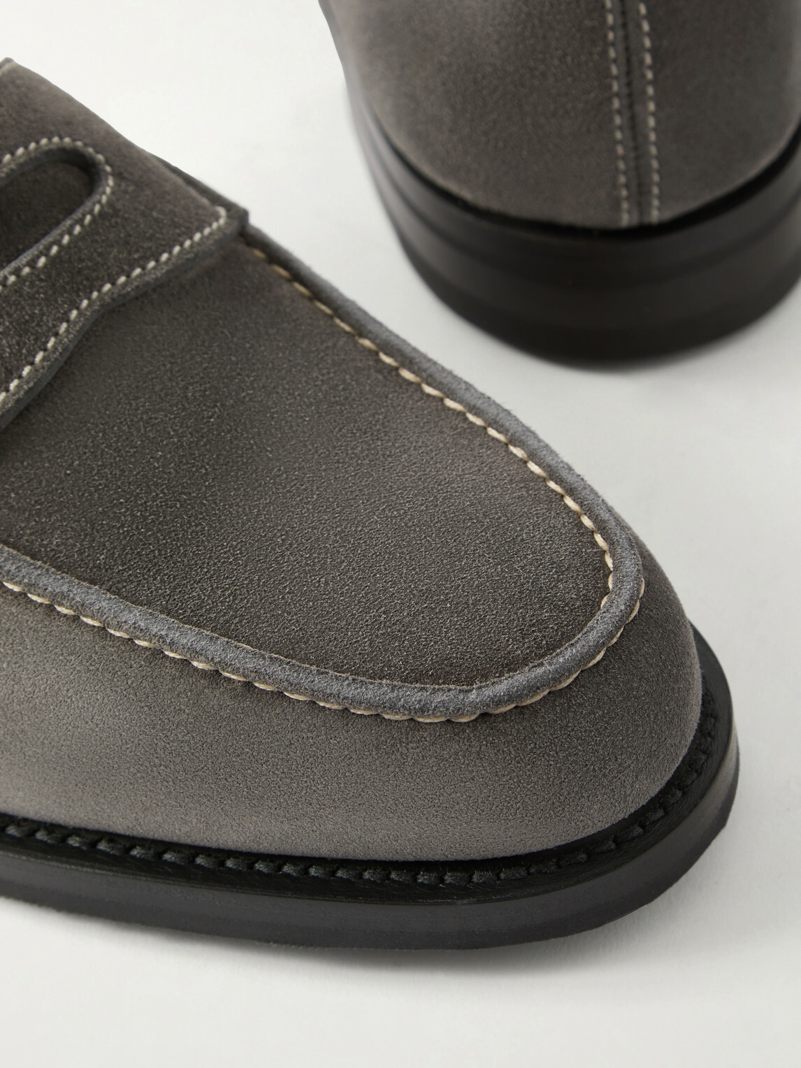 John Lobb - Lopez Suede Penny Loafers - Gray