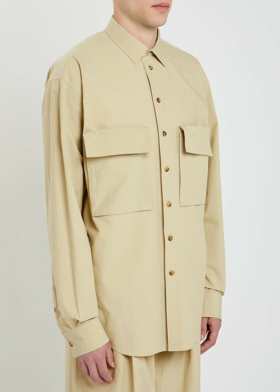 Calvin Klein Cornelius Patch-pockets Cotton Shirt Off White