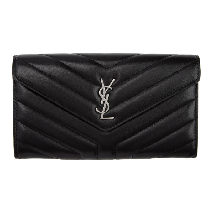 Saint Laurent Black Large Loulou Flap Wallet Saint Laurent