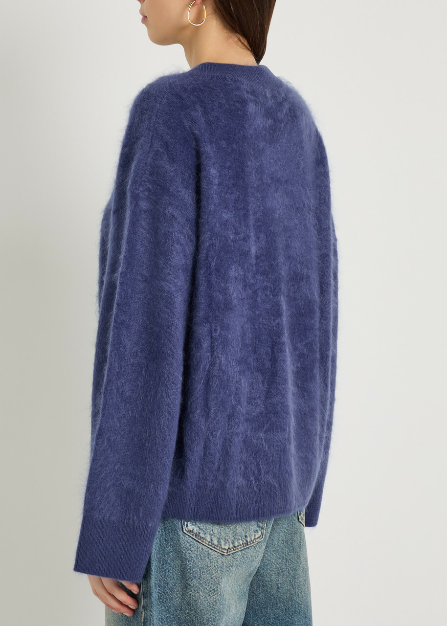 Rag & Bone Jada V-neck Brushed Cashmere Jumper Blue