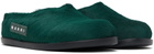 Marni Kids Green Patch Slippers