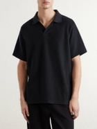 FRAME - Cotton-Piqué Polo Shirt - Black