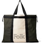 Folk - Logo-Embroidered Colour-Block Canvas Tote Bag - Black