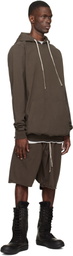 Rick Owens DRKSHDW Brown Temple Pullover Hoodie