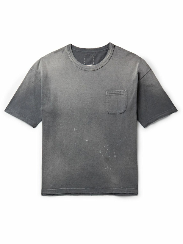 Photo: Visvim - Amplus Distressed Cotton-Jersey T-Shirt - Gray