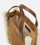 Golden Goose - Mini California shearling-trimmed tote
