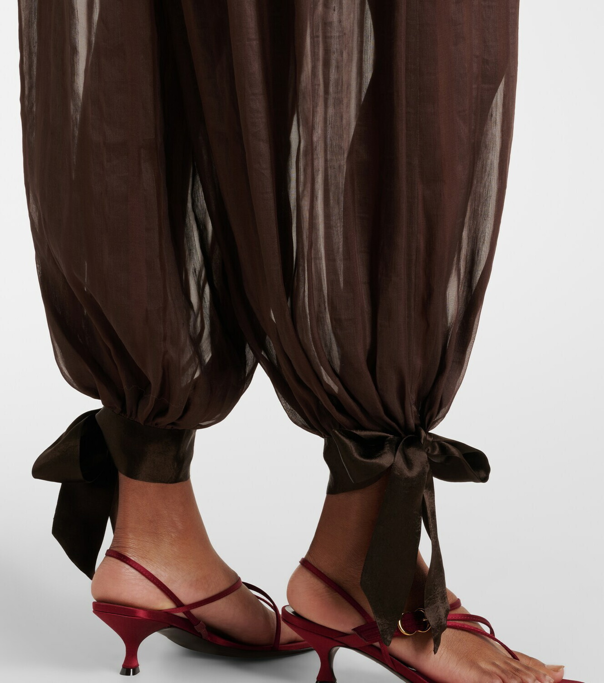 Xu Zhi Striped silk-blend wide-leg pants