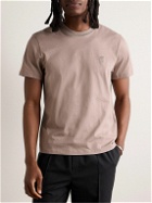 AMI PARIS - Logo-Embroidered Cotton-Jersey T-Shirt - Brown