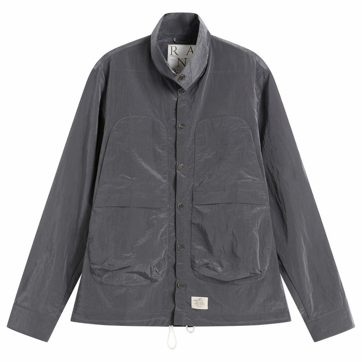 Photo: Ranra Men's Epitome Shiny Nylon Overshirt in Peat