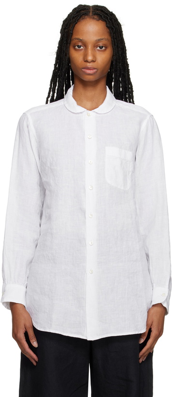 Photo: Engineered Garments White Rounded Collar Shirt