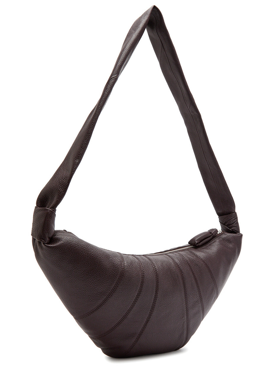 Lemaire Croissant Medium Grained Leather Shoulder bag - Dark Brown - One Size