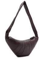 Lemaire Croissant Medium Grained Leather Shoulder bag - Dark Brown - One Size