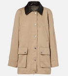 Brunello Cucinelli Leather-trimmed cotton and linen jacket