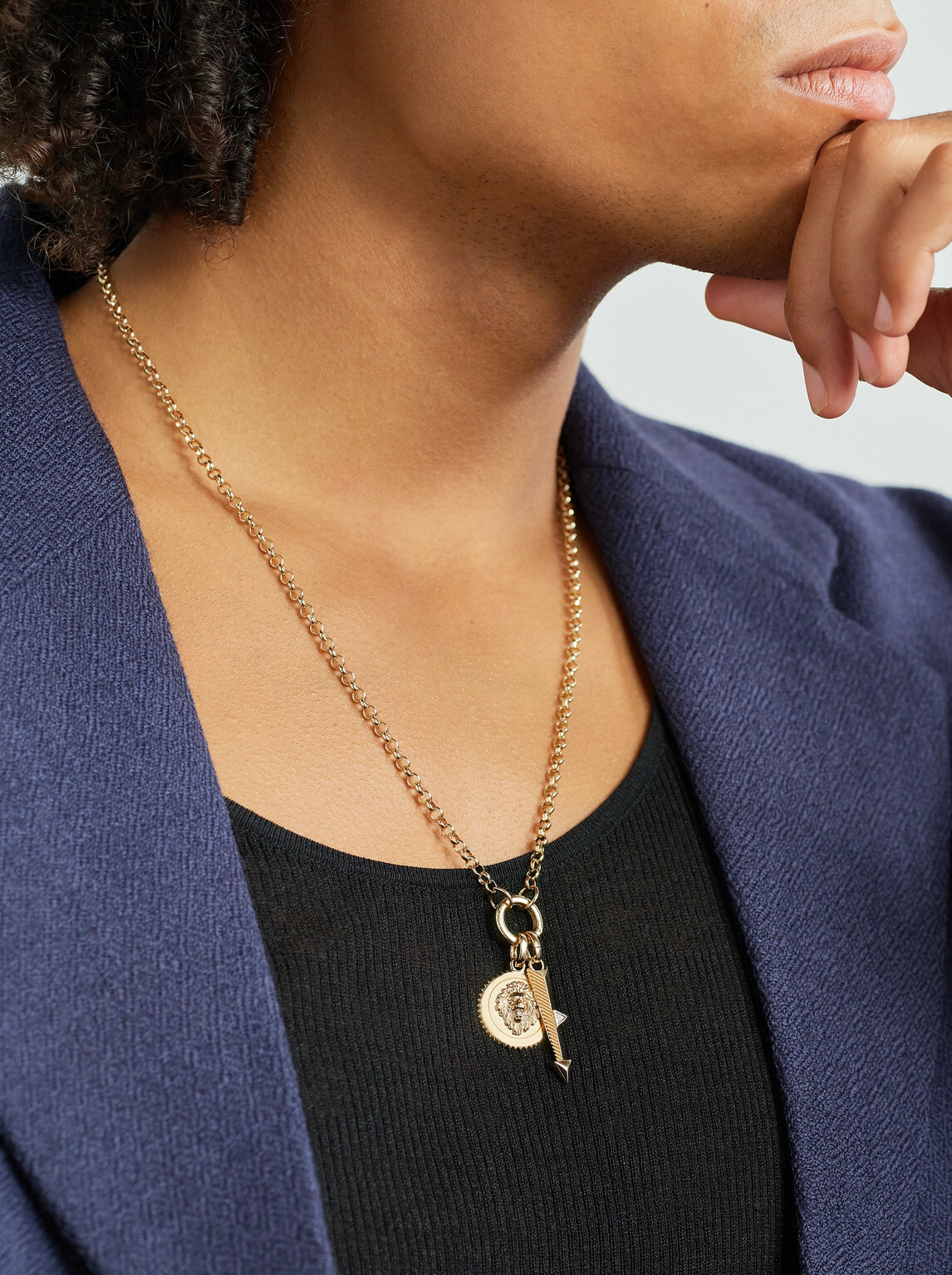 Foundrae - Strength and Arrow Medium Belcher 18-Karat Gold Diamond Necklace
