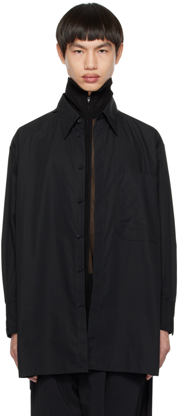 Y's Black Double Layered Shirt