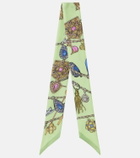 Versace Floral silk twill scarf