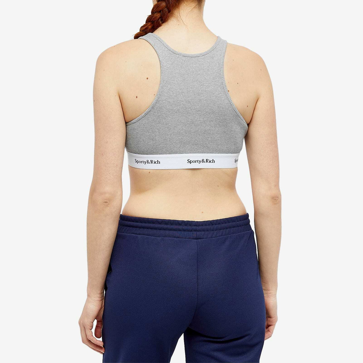 Serif Logo Sports Cropped Tank - Navy/White – Sporty & Rich