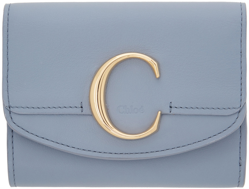 Blue pre-owned Chloe branded monogram wallet