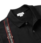 Alexander McQueen - Harness-Detailed Cotton-Piqué Polo Shirt - Black