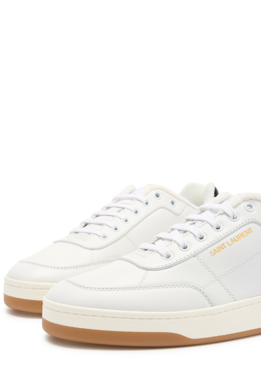 Saint Laurent SL61 Panelled Leather Sneakers White And Black