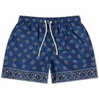 Palm Angels Men's Paisley Swim Shorts in Navy Blue