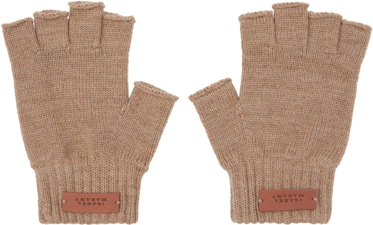 Isabel Marant Taupe Blizzi Gloves