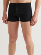 Hemen Biarritz - Albar Ribbed Organic Stretch-Cotton Boxer Briefs - Black