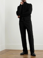 TOM FORD - Ribbed Wool and Cashmere-Blend Cardigan - Black