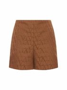 VALENTINO - Logo Cotton Blend Jacquard Shorts