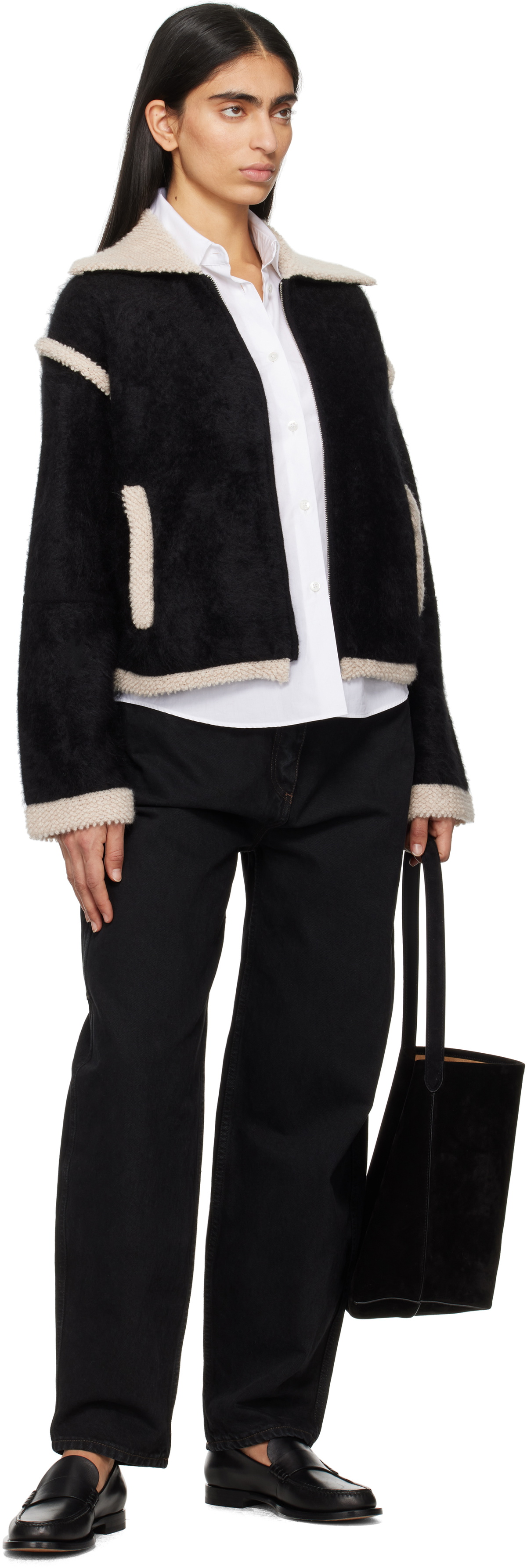 Guest in Residence Black Grizzly Bomber Jacket