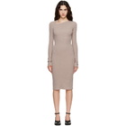 MM6 Maison Margiela Taupe Ribbed Midi Dress
