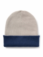 Brunello Cucinelli - Reversible Ribbed Cashmere Beanie - Neutrals