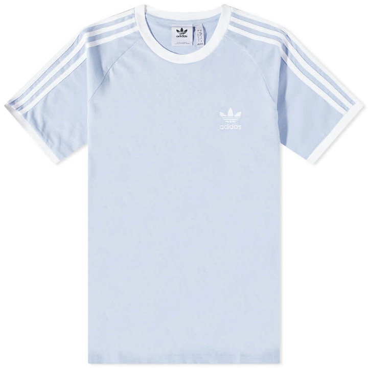 Photo: Adidas Men's 3-Stripes T-Shirt in Blue Dawn