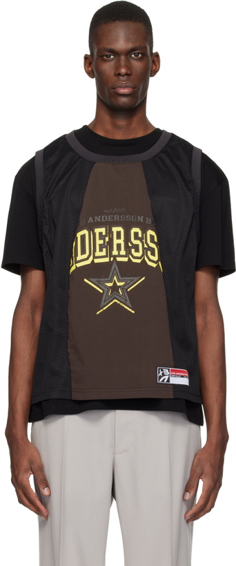 Photo: Andersson Bell Black & Brown Basketball Jersey Layered T-shirt