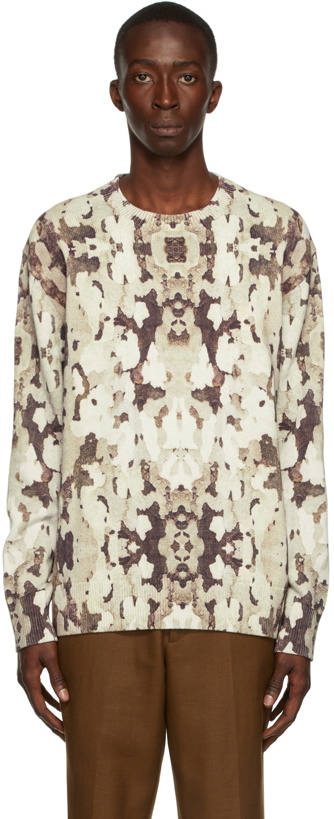 Photo: Burberry Multicolor Cotton Camouflage Sweater