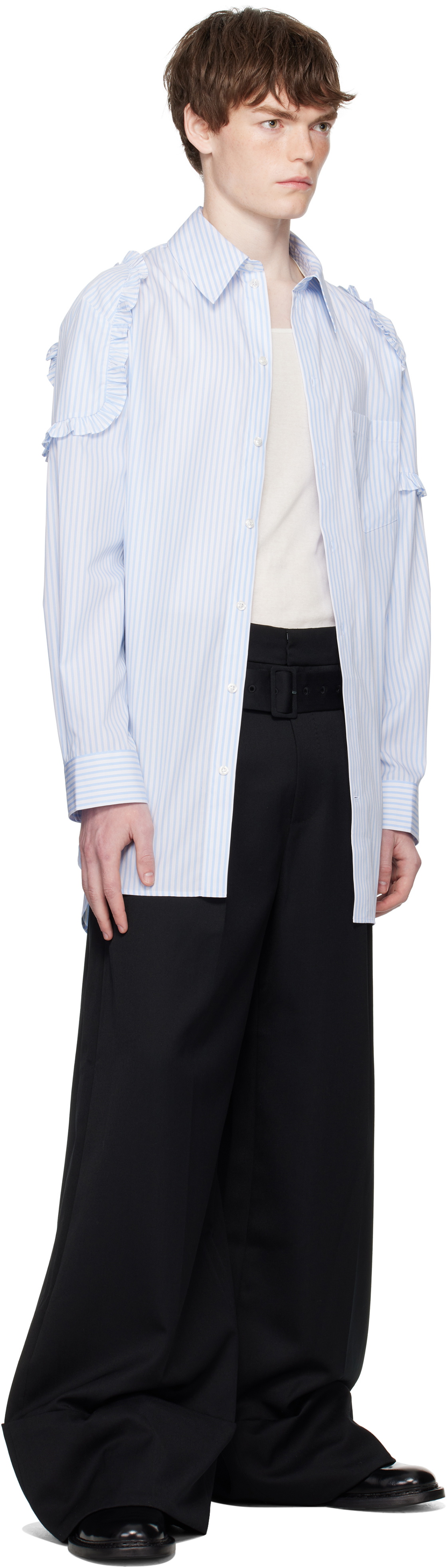 Simone Rocha Black Wide Leg Multi Belt Loop Trousers