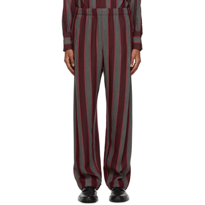 Photo: Wales Bonner Red and Grey Roots Lounge Pants