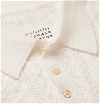 Maison Margiela - Ace Open-Knit Cotton Polo Shirt - Neutrals