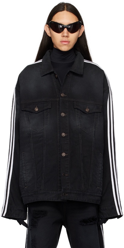 Photo: Balenciaga Black Adidas Edition Denim Jacket