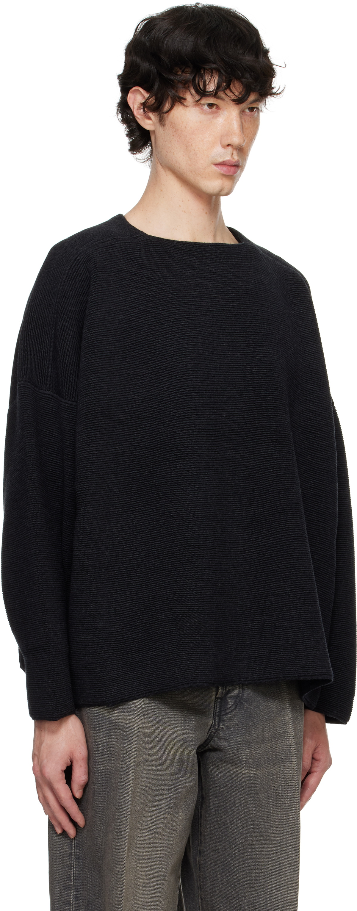 Fear of God Black Ottoman Straight Neck Sweater
