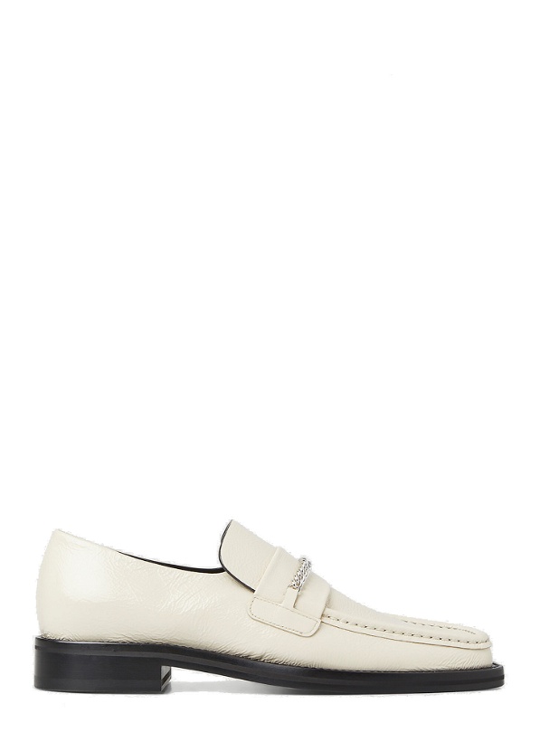 Photo: Square Toe Chain Loafers in White
