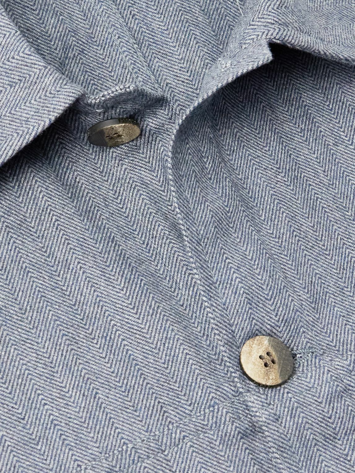 Frescobol Carioca - Belford Herringbone Cotton and Cashmere-Blend Jacket - Blue