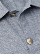 Frescobol Carioca - Belford Herringbone Cotton and Cashmere-Blend Jacket - Blue