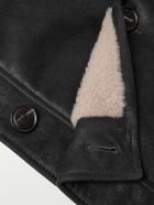 Brunello Cucinelli - Double-Breasted Shearling Biker Jacket - Black