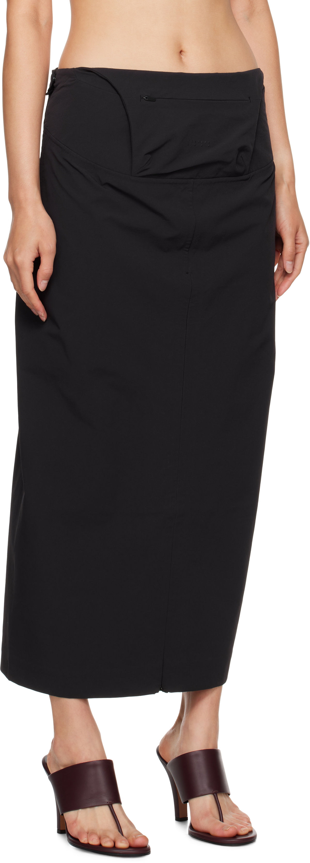 JOHANNA PARV Black Tech Midi Skirt