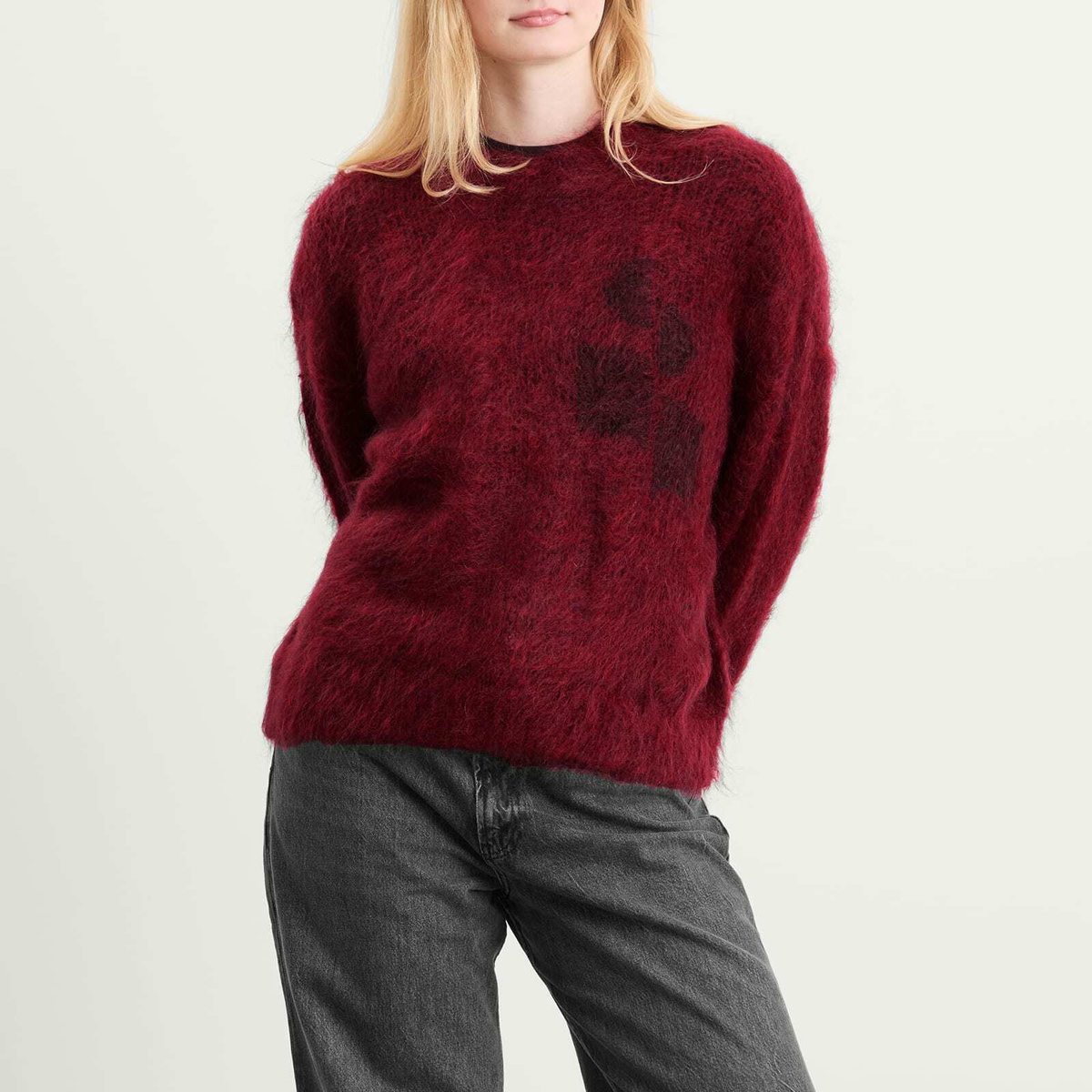 Isabel Marant Women's Mirella Fluffy Logo Knit in Deep Red